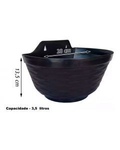 Vaso Plástico Meio Parede 2 Preto 0756G - Goyama