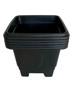 Kit 5 Vasos Plástico Quadrado 2 Preto 12 litros - Goyama